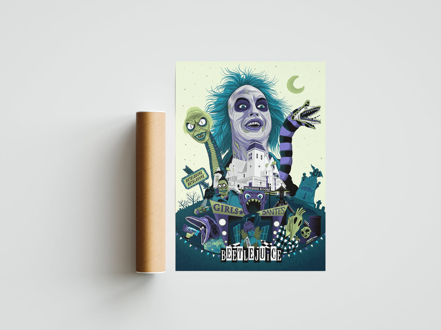 Beetlejuice Poster - Tim Burton 1988 Print