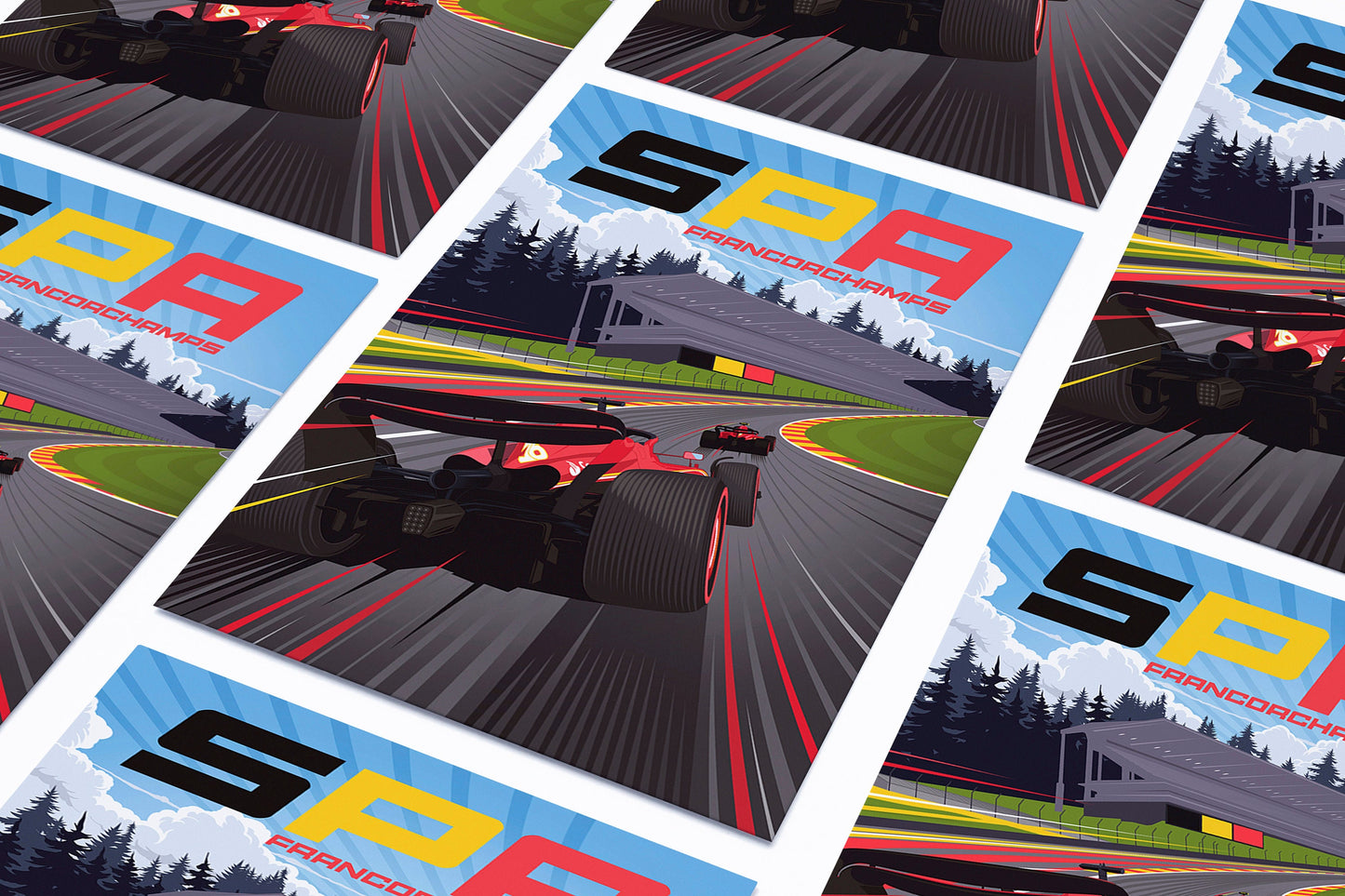 F1 Ferrari Spa Francorchamps Formula 1 Poster Print