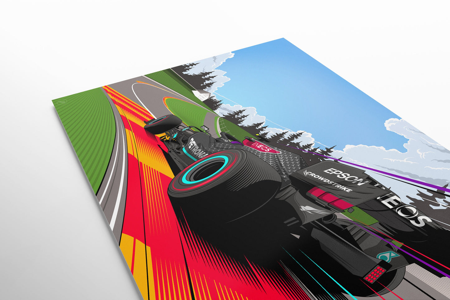 F1 Lewis Hamilton Mercedes AMG Print - Spa Francorchamps Poster