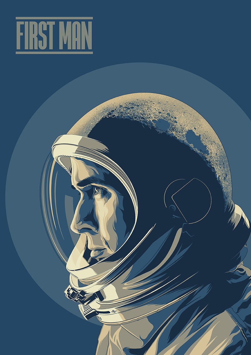 First Man - Space Astronaut Moon Landing Mission Print