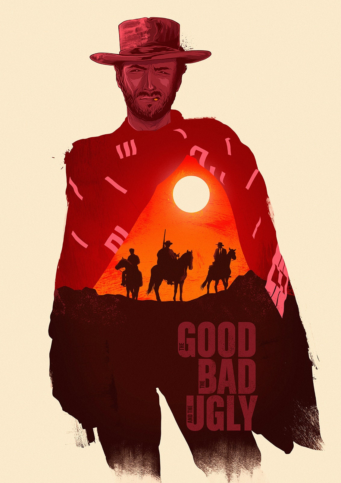 Spaghetti Western - A Fistful Of Dollars | For A Few Dollars More | The Good The Bad And The Ugly | Clint Eastwood | Wild West Poster Print
