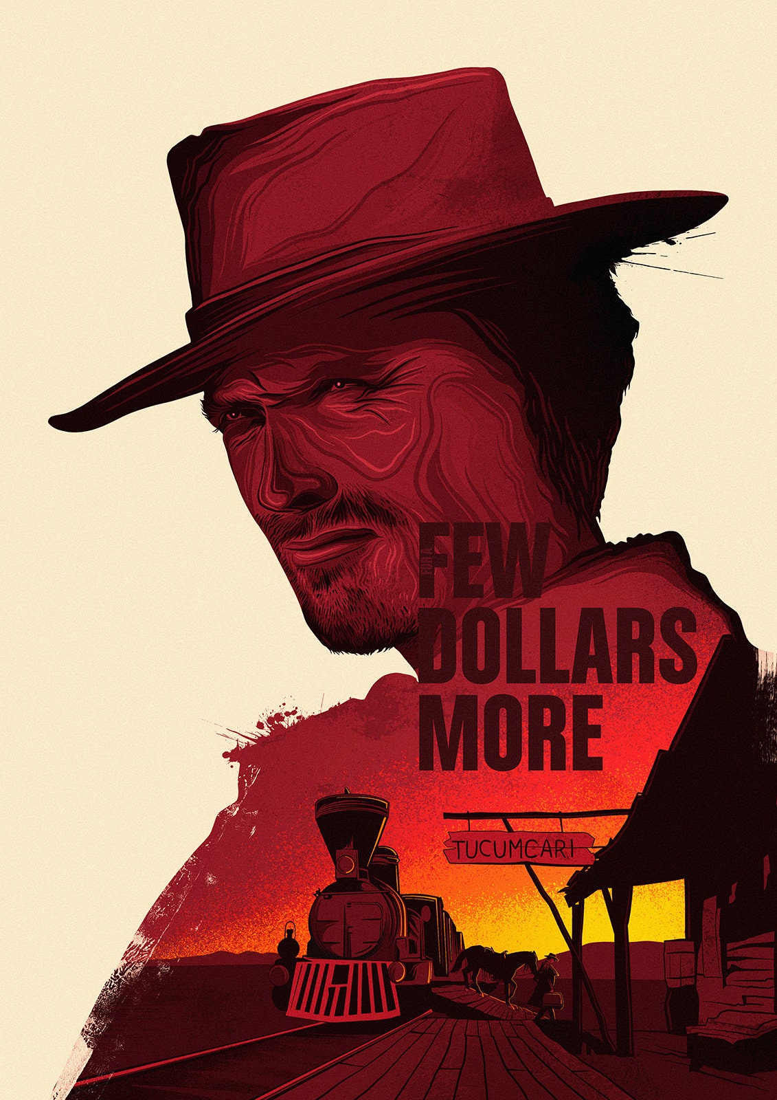 Spaghetti Western - A Fistful Of Dollars | For A Few Dollars More | The Good The Bad And The Ugly | Clint Eastwood | Wild West Poster Print