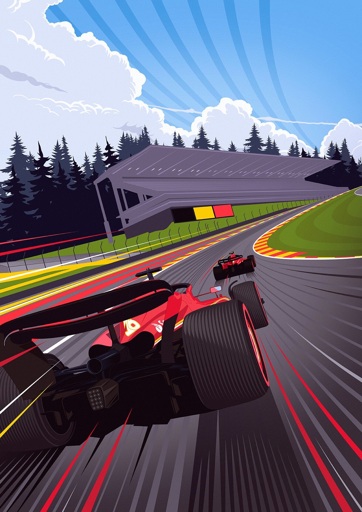 F1 Ferrari Spa Francorchamps Formula 1 Poster Print