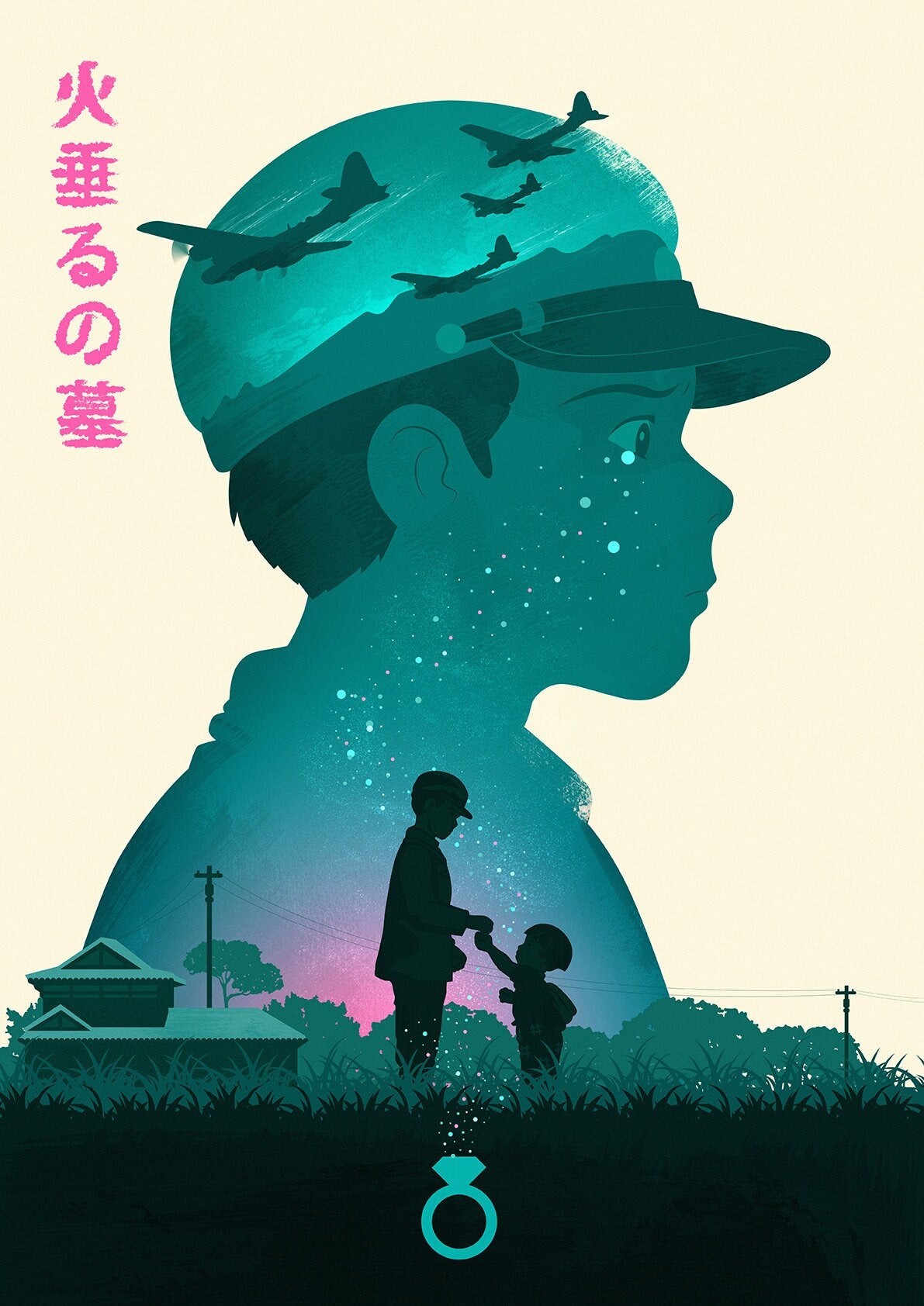 Grave Of The Fireflies Anime Movie Poster Print