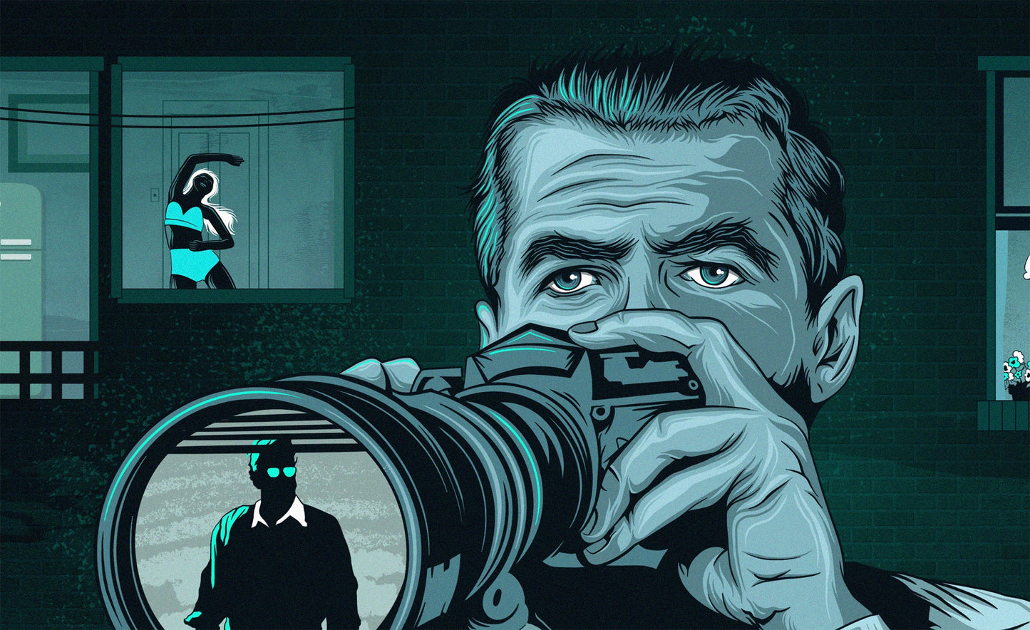 Alfred Hitchcock - Rear Window Poster Print