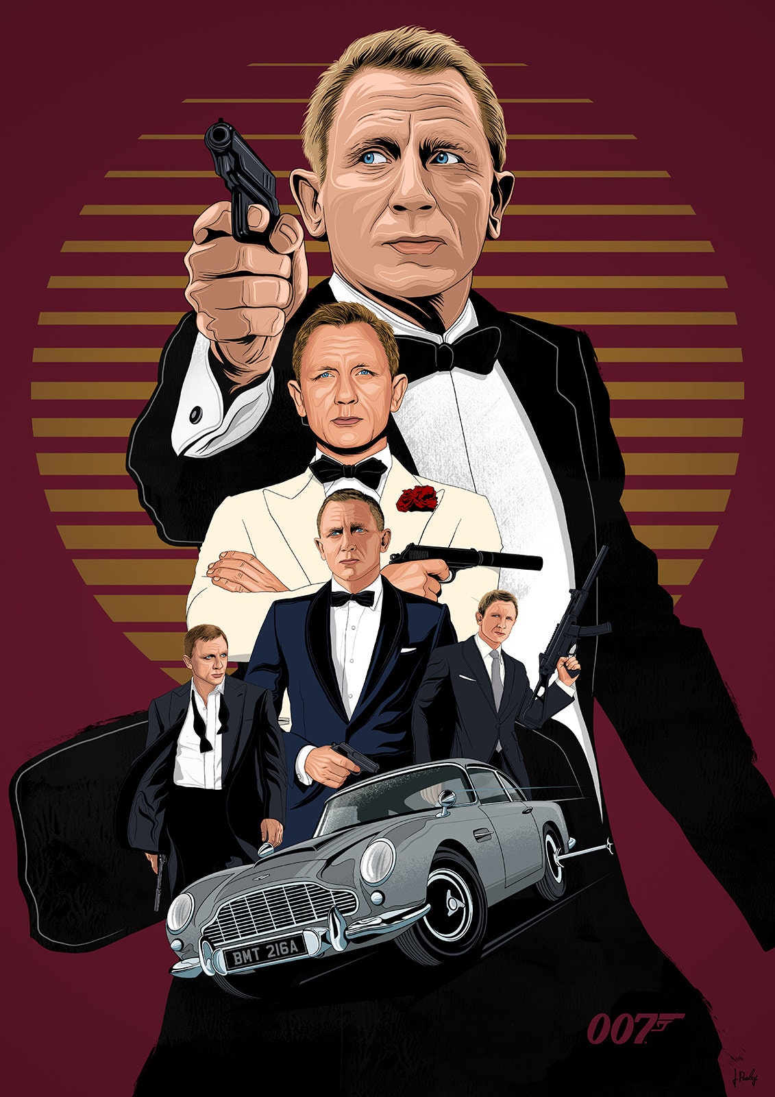 007 James Bond - Daniel Craig Celebration Poster Print