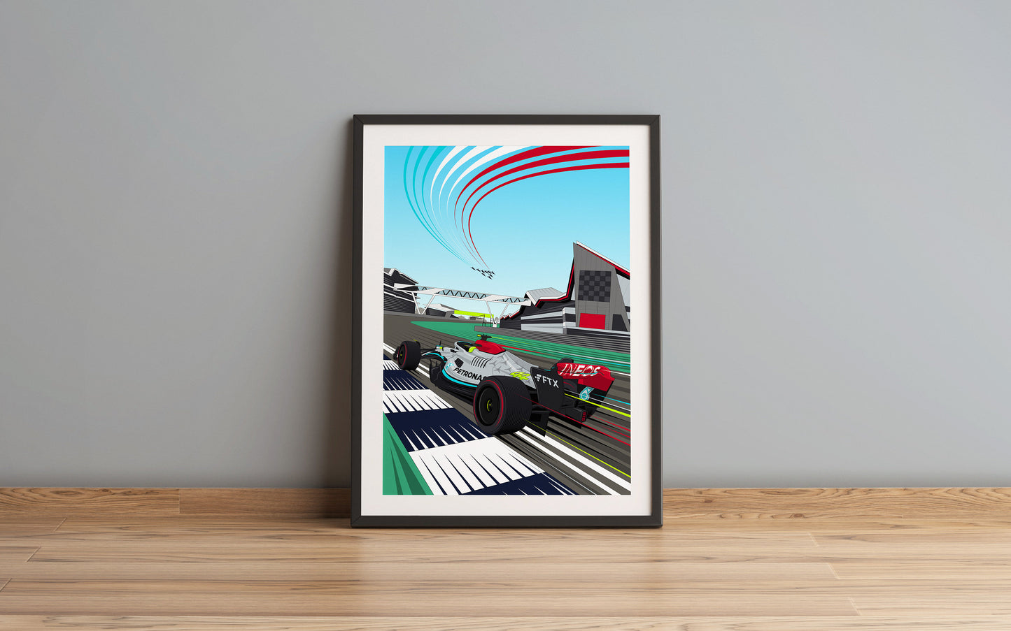F1 Silverstone Lewis Hamilton Mercedes AMG Formula 1 Poster