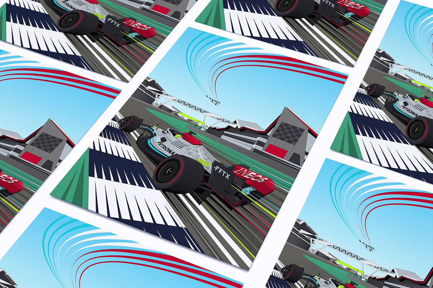 F1 Silverstone Lewis Hamilton Mercedes AMG Formula 1 Poster