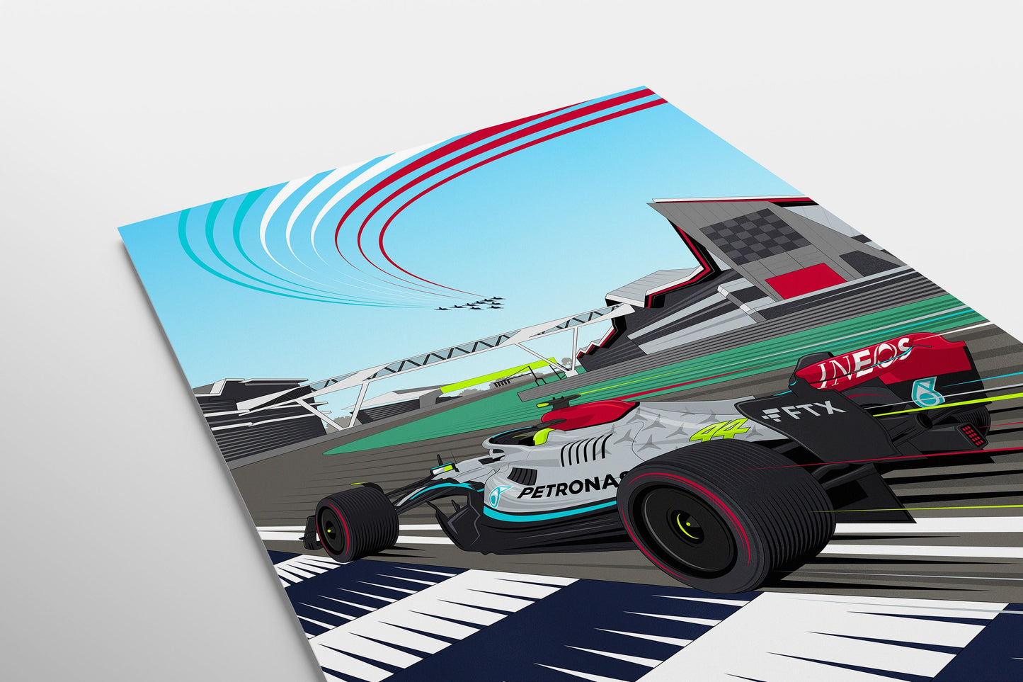 F1 Silverstone Lewis Hamilton Mercedes AMG Formula 1 Poster