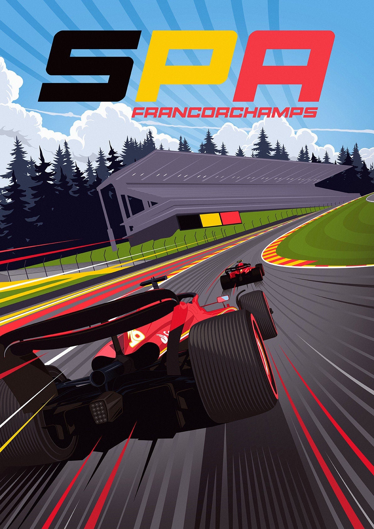 F1 Ferrari Spa Francorchamps Formula 1 Poster Print