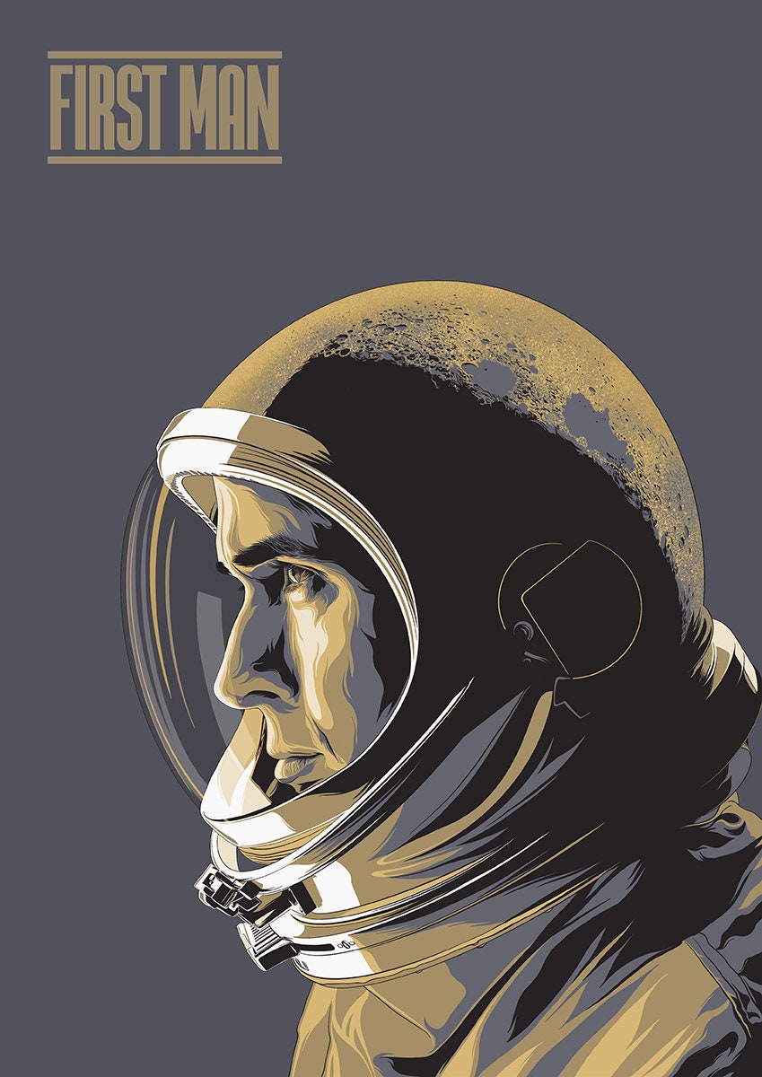 First Man - Space Astronaut Moon Landing Mission Print