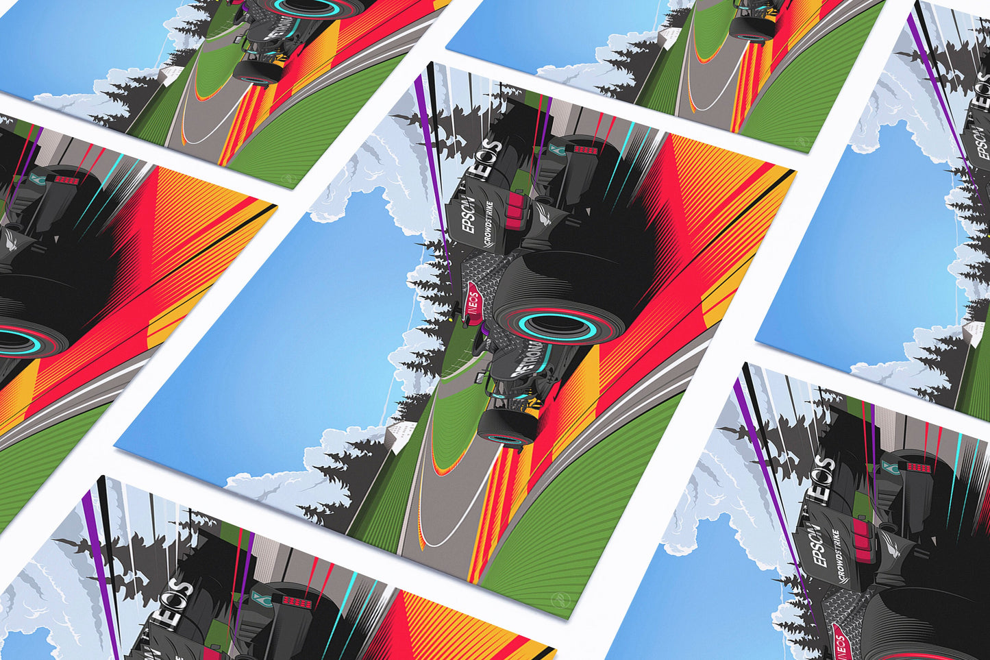 F1 Lewis Hamilton Mercedes AMG Print - Spa Francorchamps Poster