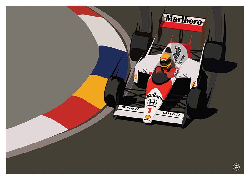 F1 Ayrton Senna McLaren Poster