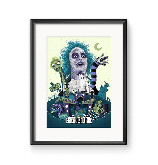 Beetlejuice Poster - Tim Burton 1988 Print