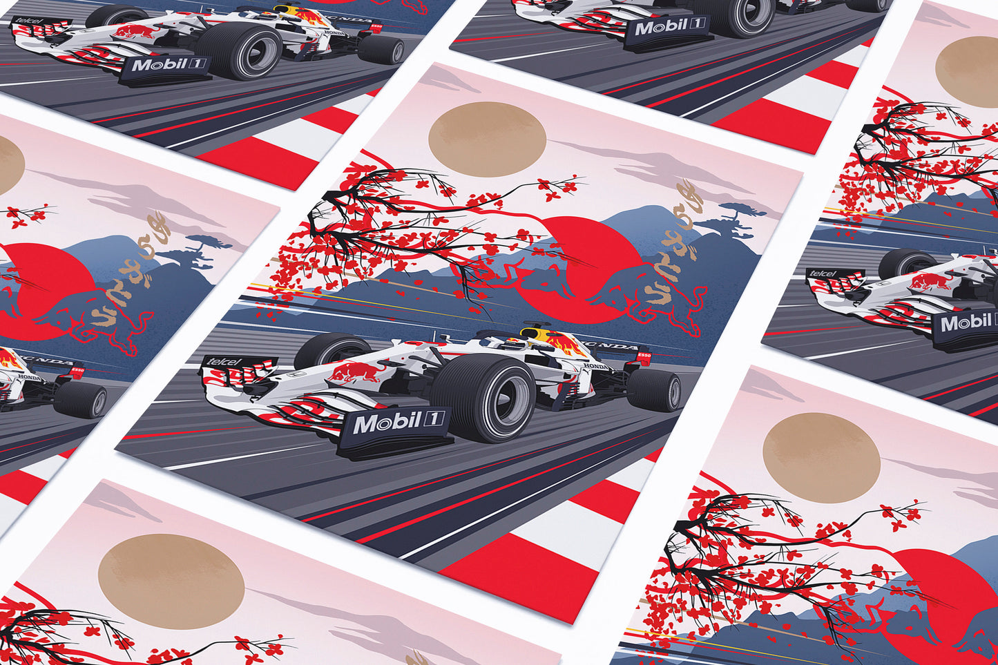 F1 Red Bull Limited Edition Honda Japanese Livery Formula 1 Poster Print