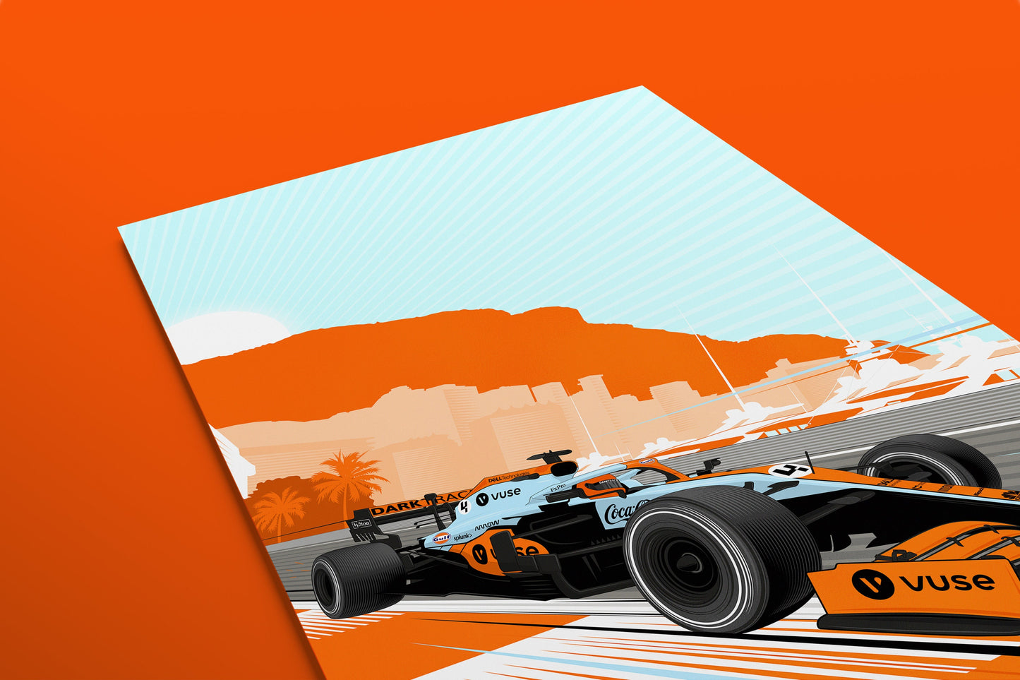 F1 McLaren Limited Edition Gulf Monaco Formula 1 Poster Print