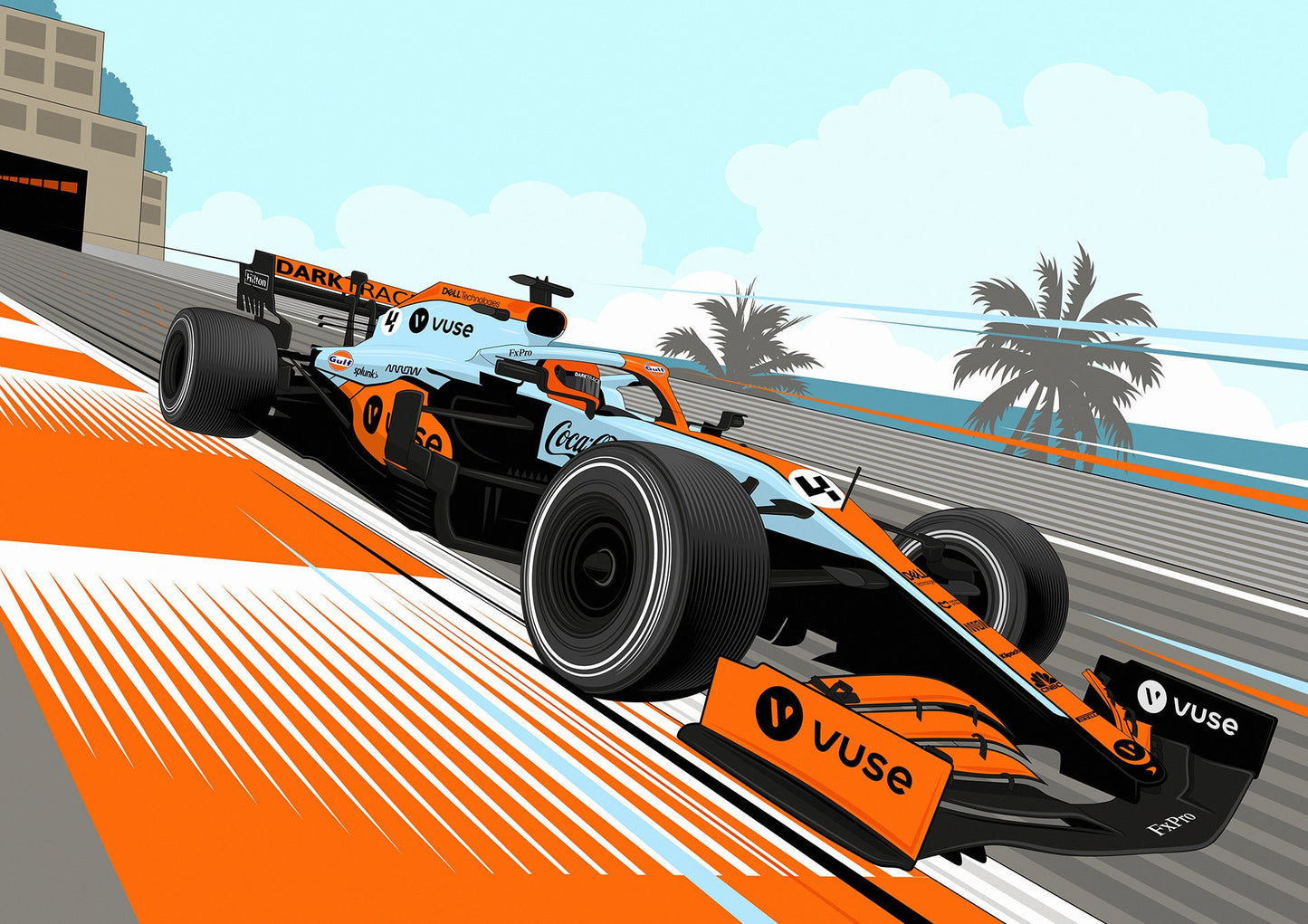 F1 McLaren Limited Edition Gulf Monaco Formula 1 Poster Print