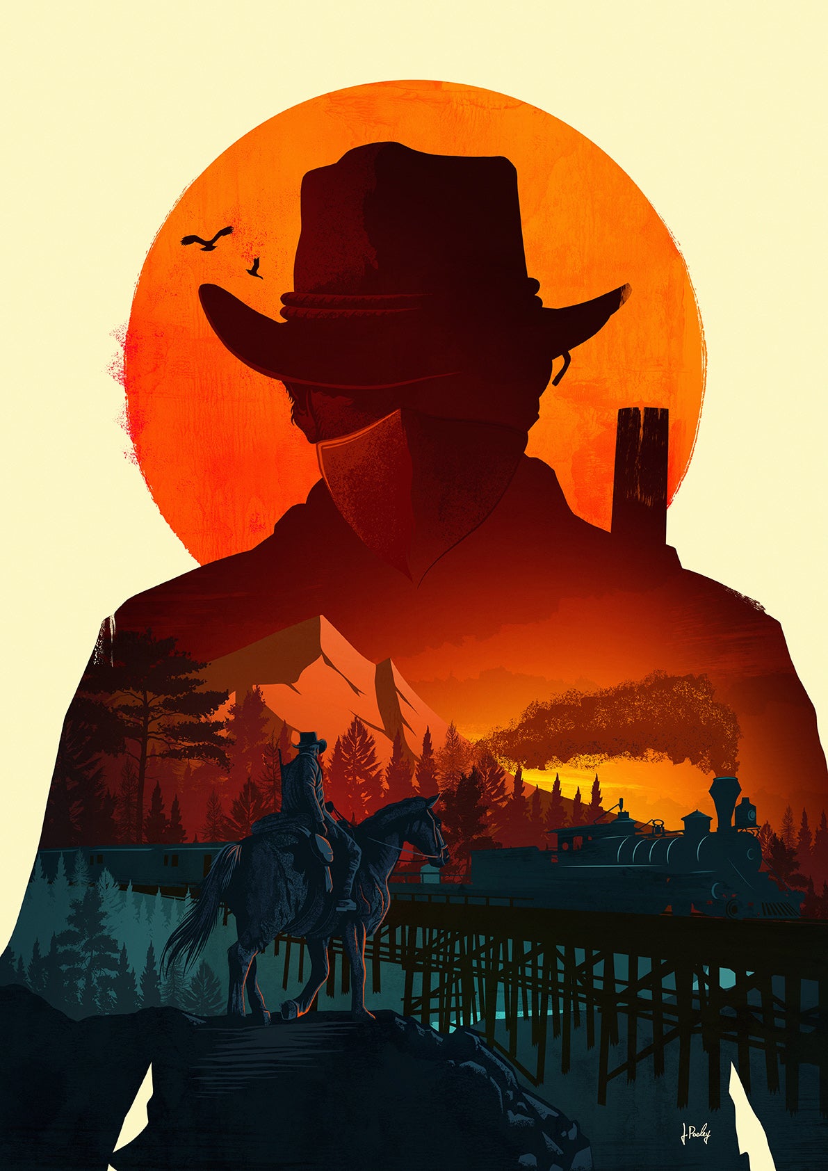 Red Dead Redemption Villain Heist Poster Print