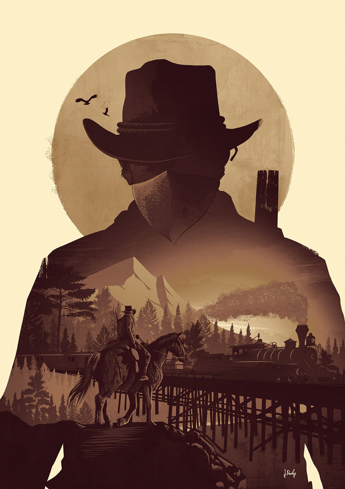 Red Dead Redemption Villain Heist Poster Print