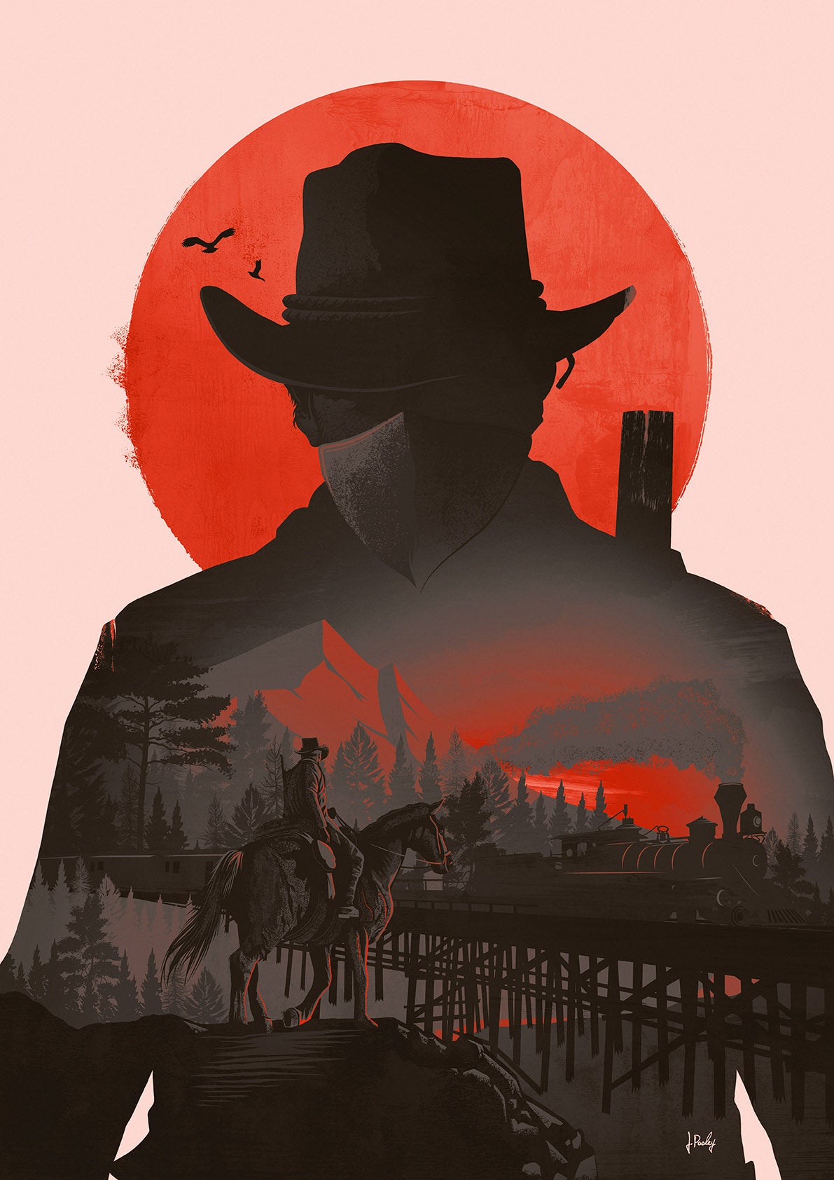 Red Dead Redemption Villain Heist Poster Print