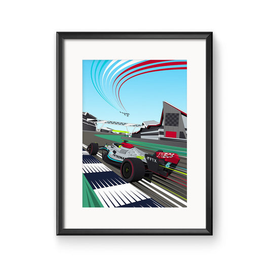 F1 Silverstone Lewis Hamilton Mercedes AMG Formula 1 Poster