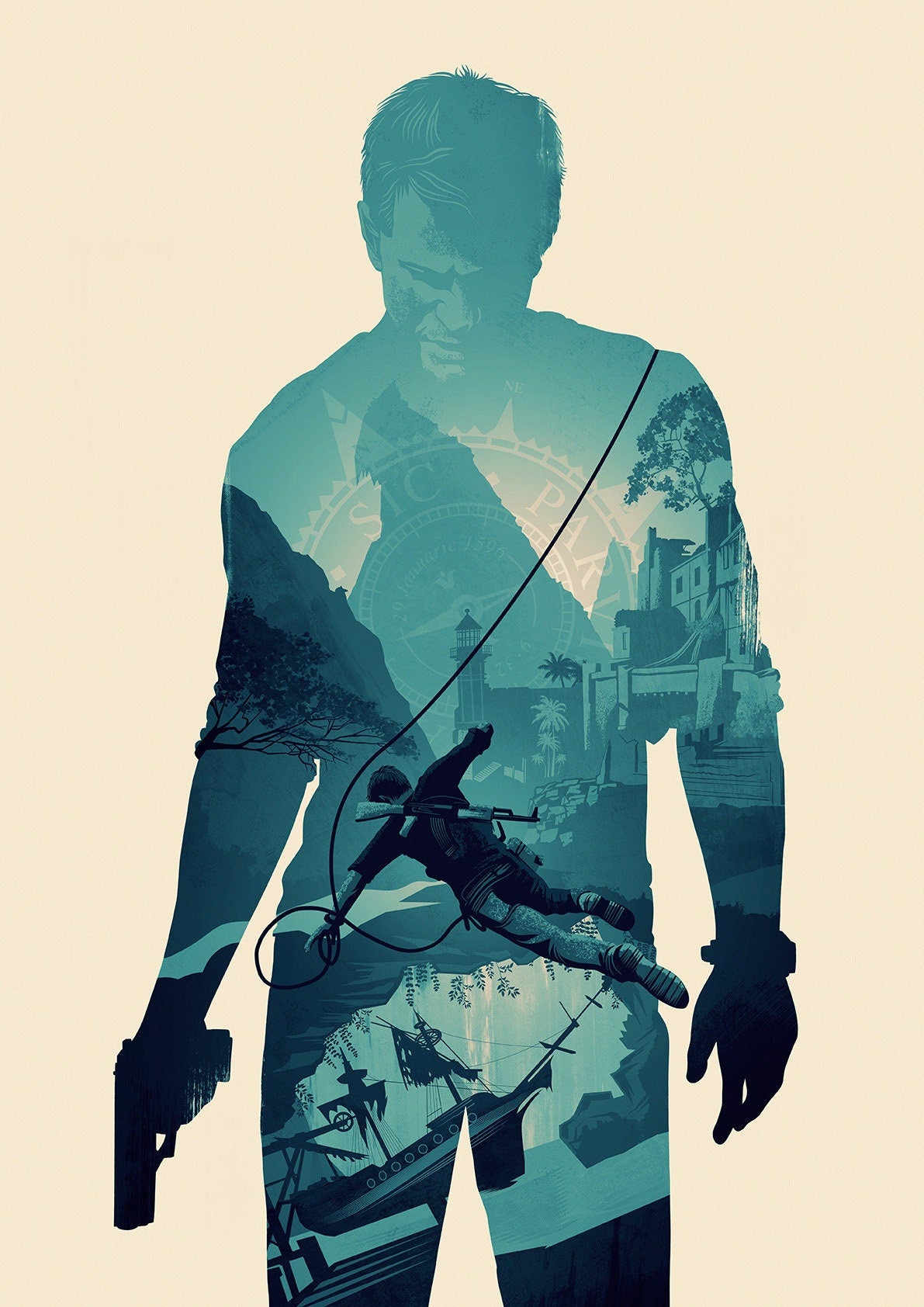 Uncharted Nathan Drake Poster Print