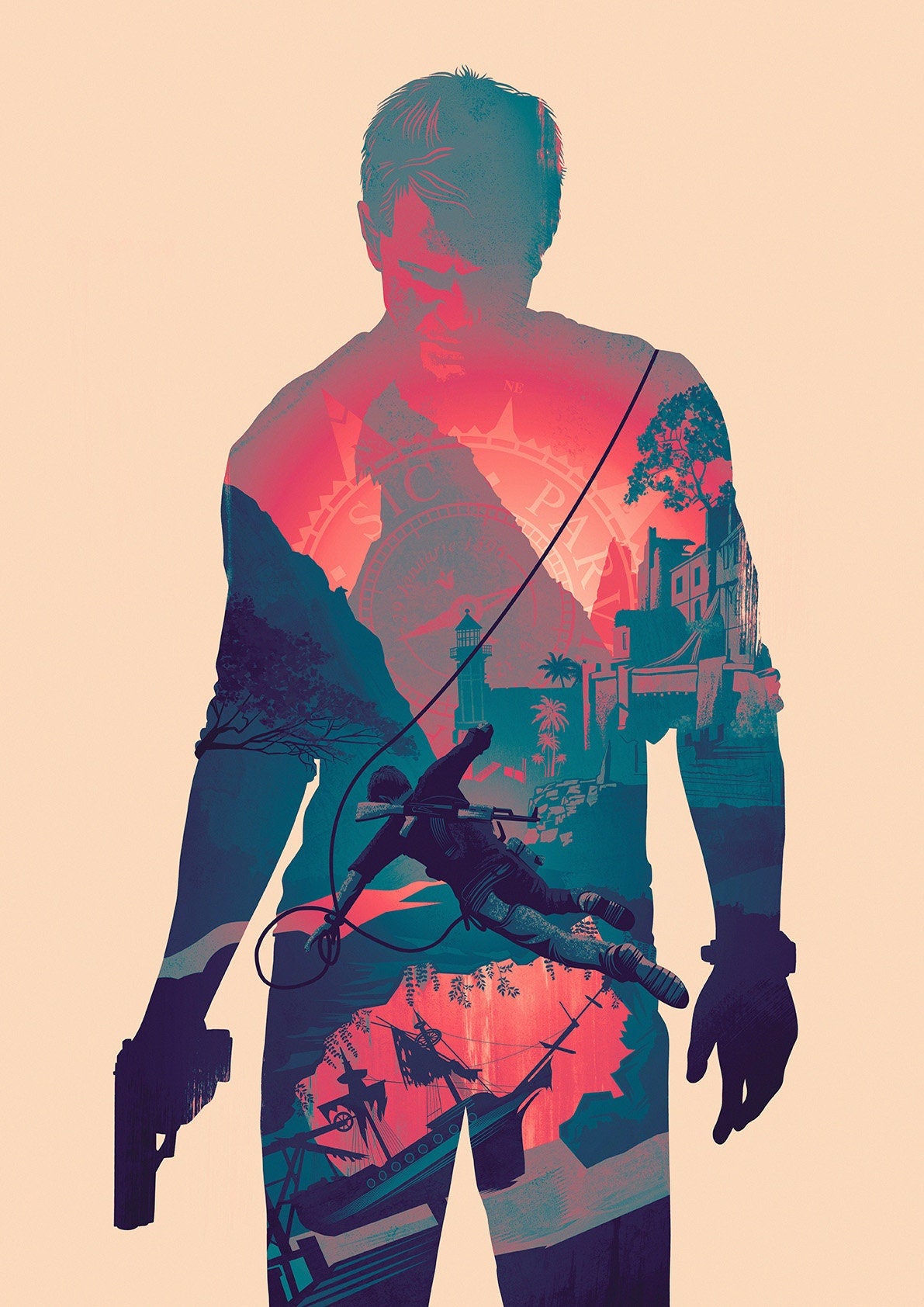 Uncharted Nathan Drake Poster Print